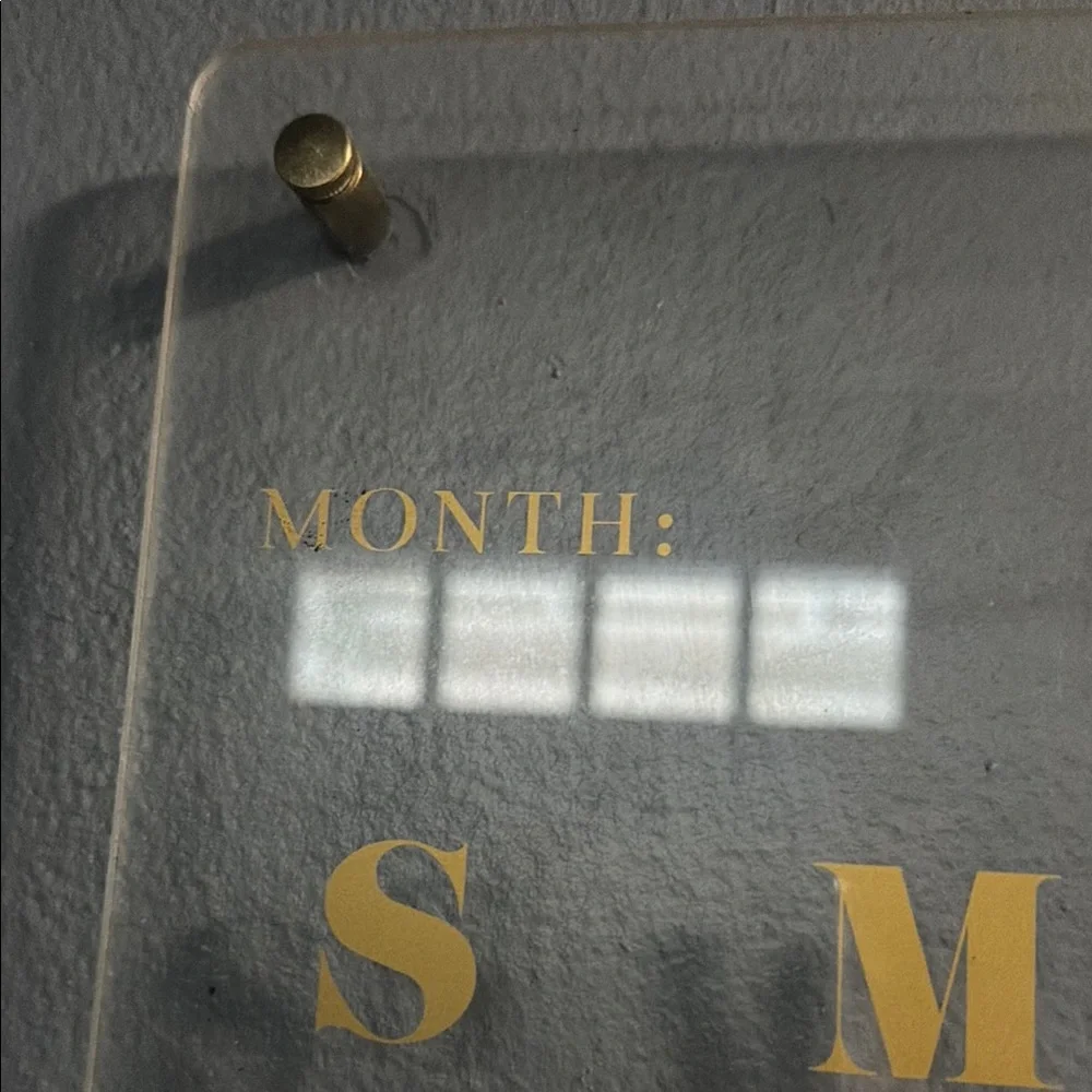 Acrylic Wall Calendar with Gold Accents